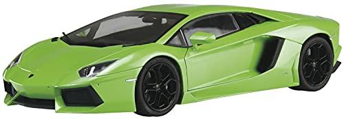 Aoshima Bunka Kyozai Sha 1/24 Pre-Painted Model Series 2011 Lamborghini Aventador Green Pre-Painted Plastic Model 01-C