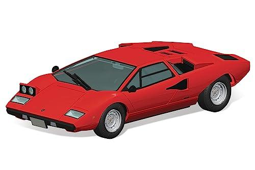 AOSHIMA 1/32 The Snap Kit Series Lamborghini Countach LP400 Red Pre-colored Plastic Model Kit 20-A