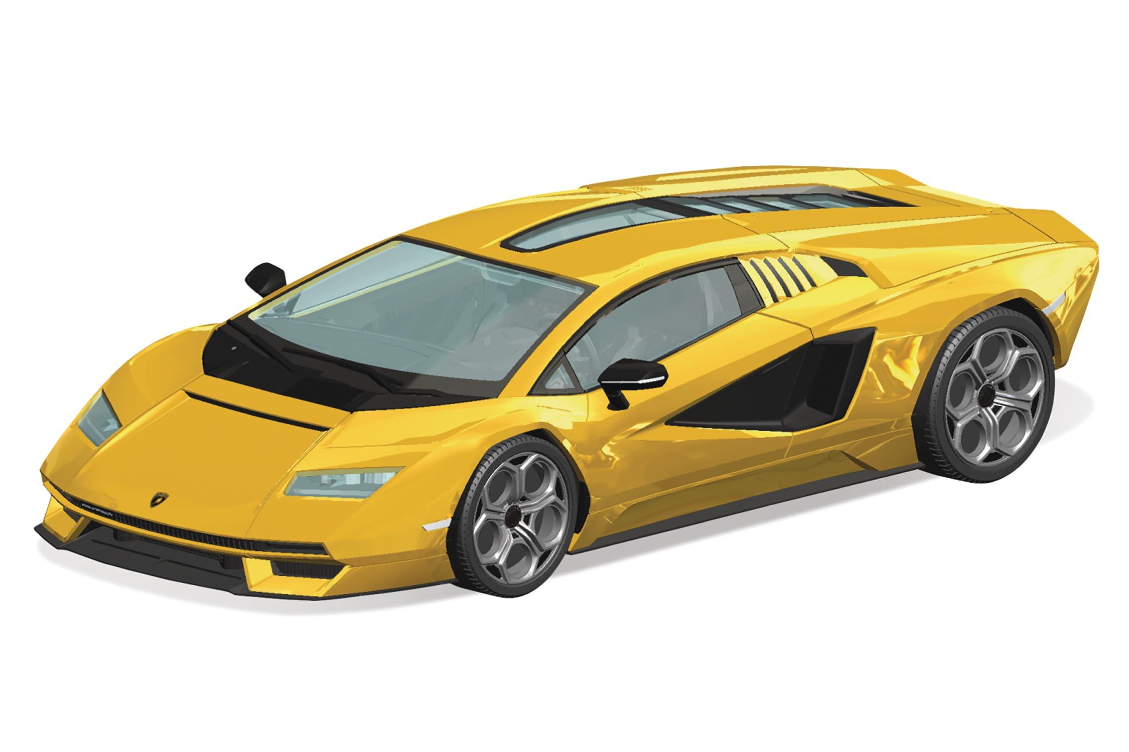 AOSHIMA 1/32 The Snap Kit Series Lamborghini Countach LPI 800-4 Yellow Pre-colored Plastic Model Kit 19-C
