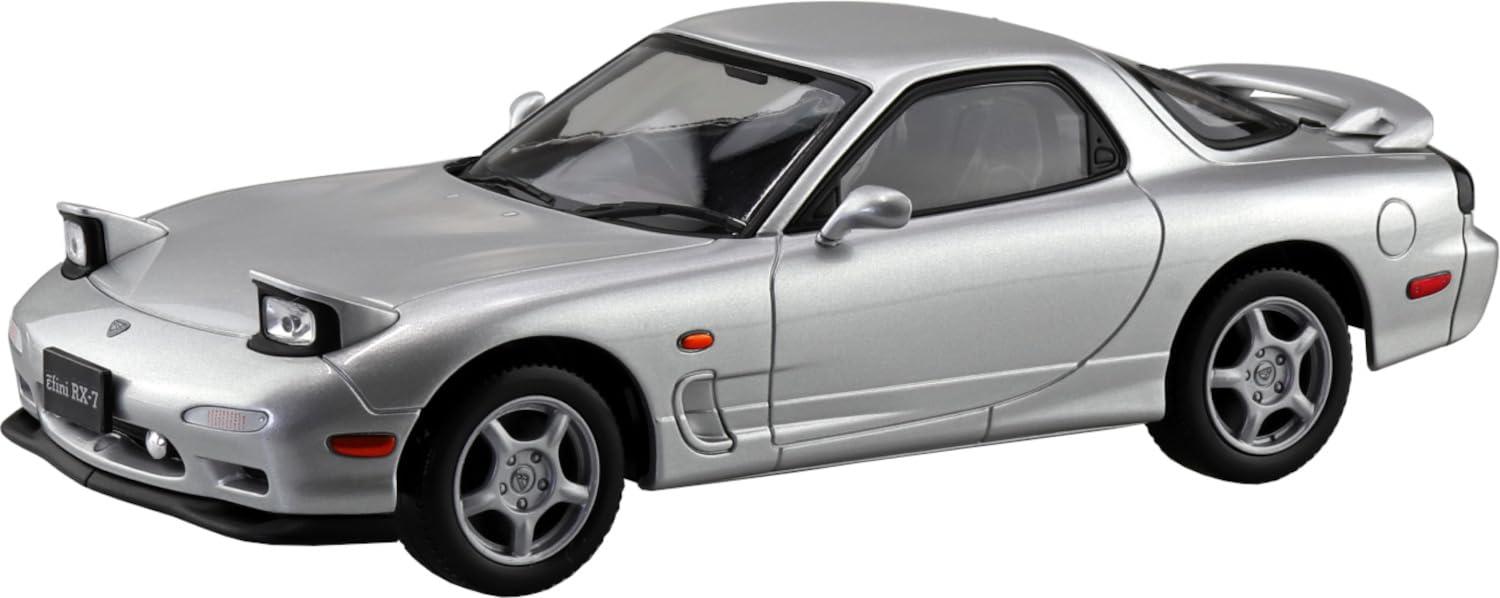 Aoshima Bunka Kyozai-sha 1/32 Rakupura Snap Kit No.04-SS Amphini FD3S RX-7 Silverstone Metallic Pre-colored Plastic Model Kit