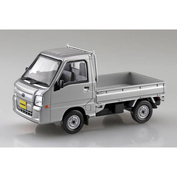 Aoshima Bunka Kyozai Sha 1/32 Rakupura Snap Kit No.05-SS Subaru Sambar Truck Sterling Silver Metallic Pre-colored Plastic Model Kit (Automobile)