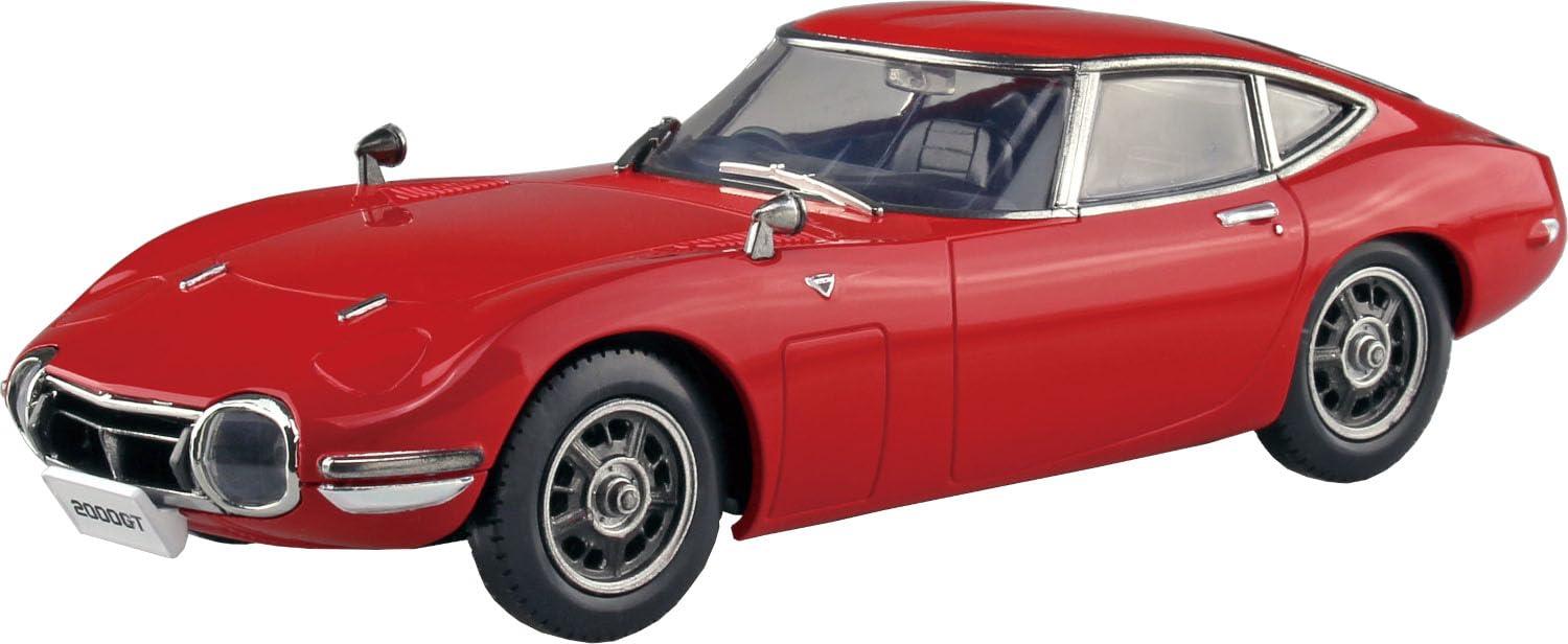 Aoshima Bunka Kyozai Sha 1/32 Rakupura Snap Kit No.06-SR Toyota 2000GT Solar Red Pre-colored Plastic Model Kit (Automobile)