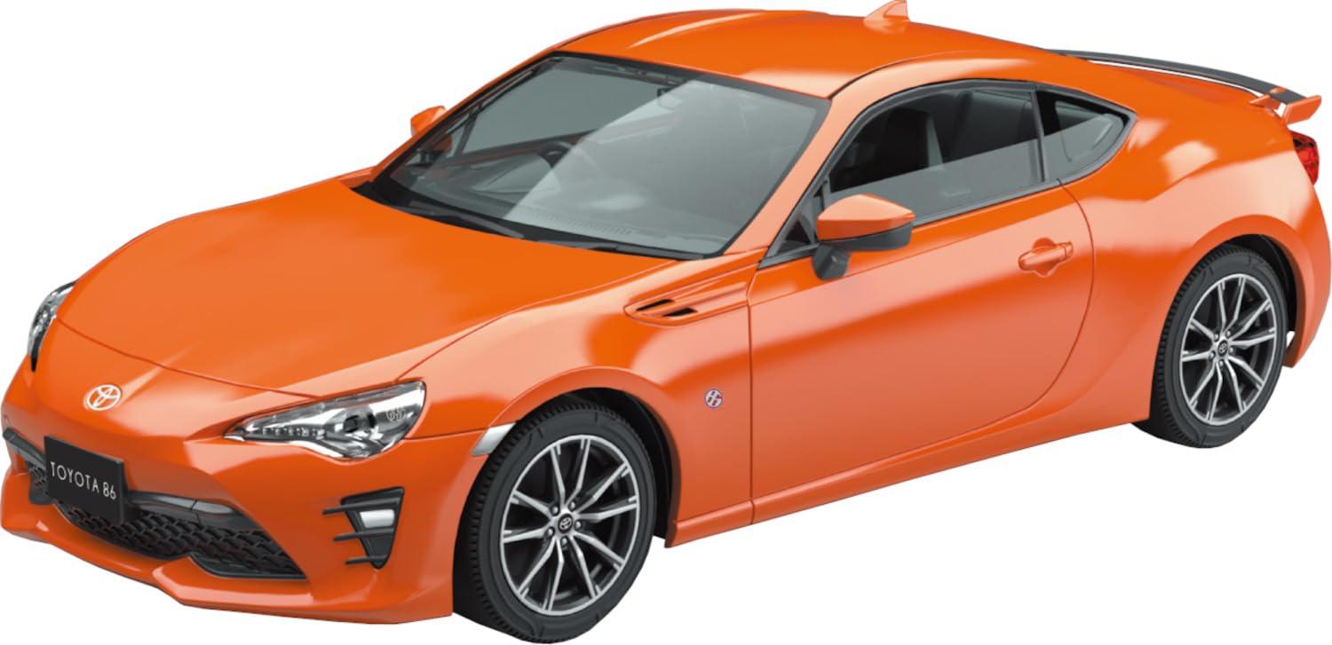 Aoshima Bunka Kyozai Sha 1/32 Rakupura Snap Kit No.08-OR Toyota 86 Orange Metallic Pre-colored Plastic Model Kit (Automobile)