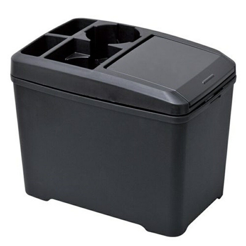 SEIWA Car Interior Accessories Trash Can Dustbin L Size Drink Holder with Weight Black W734