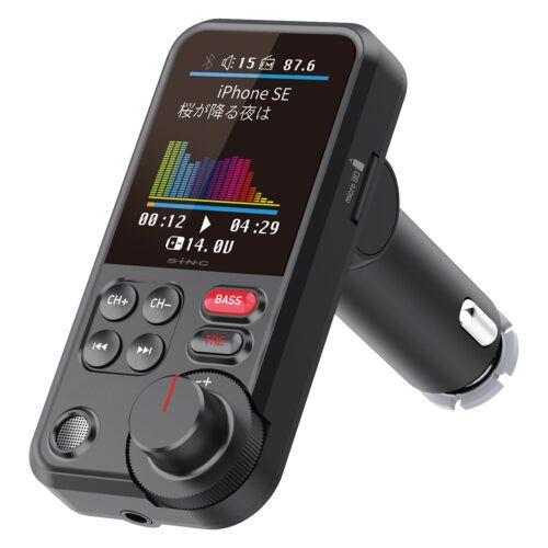 SEIWA Car Accessories Bluetooth FM Transmitter BTF110 USB Memory Music Playback Hands-Free Calling Equalizer Function AUX Output Jack Song Title Display Function USB Port Charging MAX 18W Compatible with DC 12-24V Vehicles
