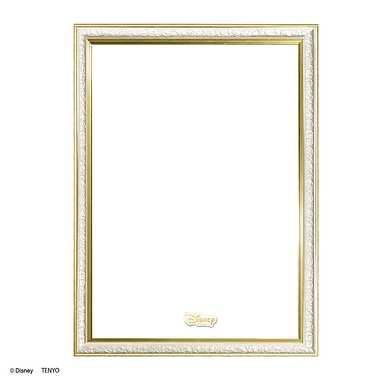 Tenyo Puzzle Frame Disney Exclusive Art Figure Frame for 500-Piece Puzzles / Pearl White (35×49cm) Includes Fasteners, Hanging Cord, and Disney Emblem Plate