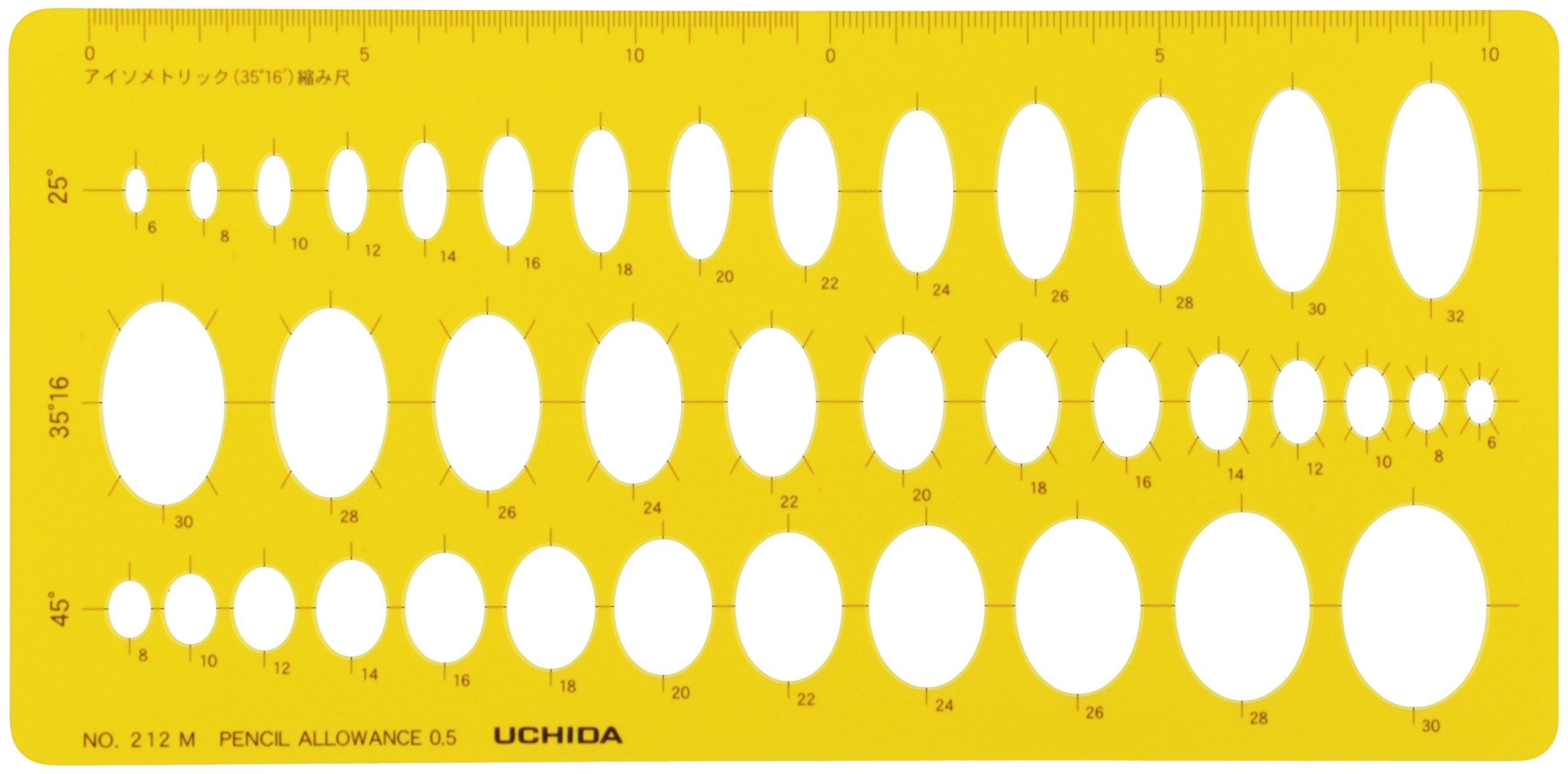 Uchida Template No.212M Elliptical Ruler with Ink Edge 012-0011