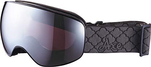 AXE Unisex Ski/Snowboard Goggles UV Protection Twin Adjustable Straps/Center Hook Compatible with Glasses/Helmet Black Lens: Pink Base/Silver Mirror OMW-675