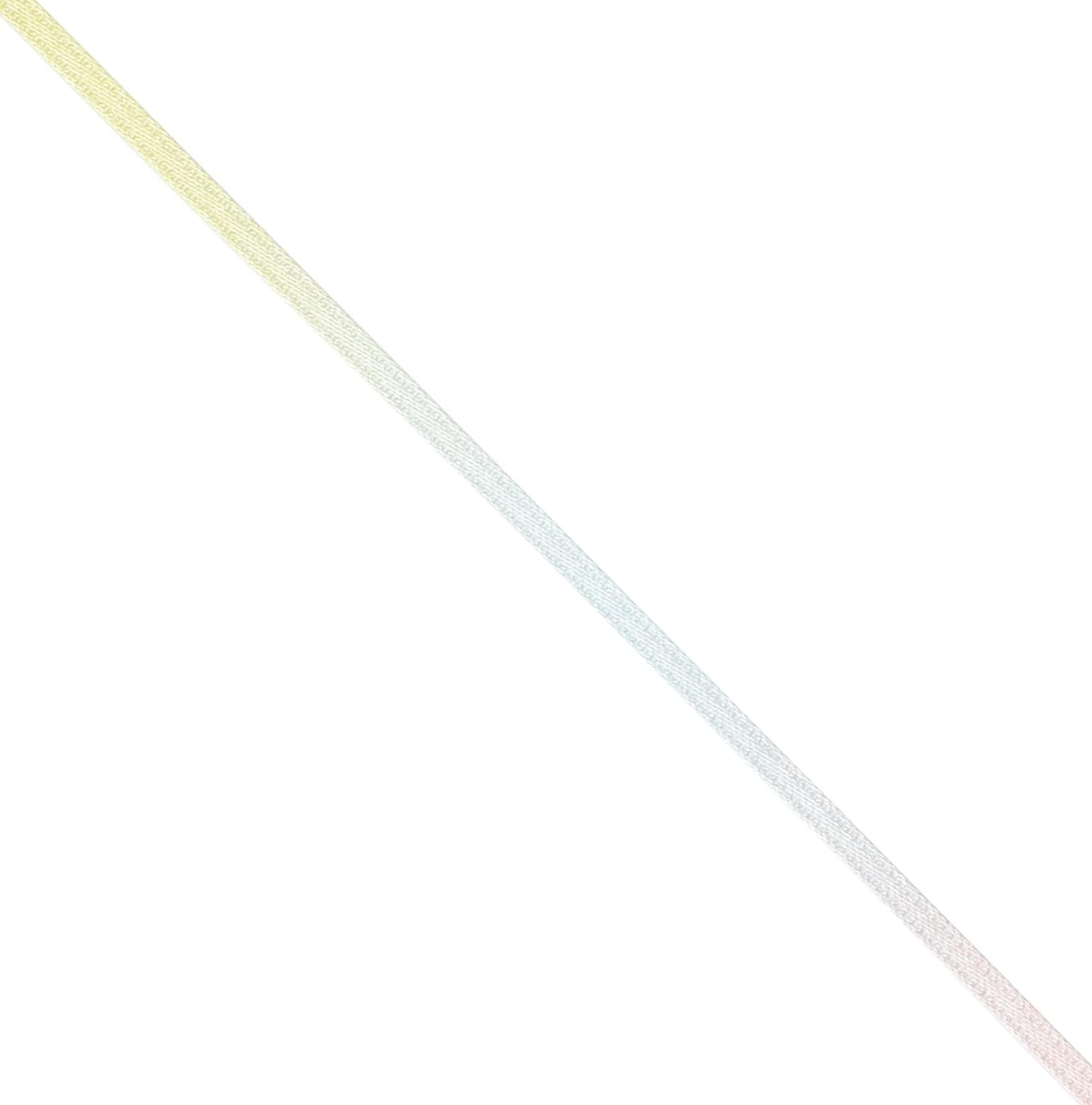 Konishi Ribbon Pastel Rainbow Pattern Double Satin Ribbon 3mm Width × 30m Roll KR3571-3MM-1