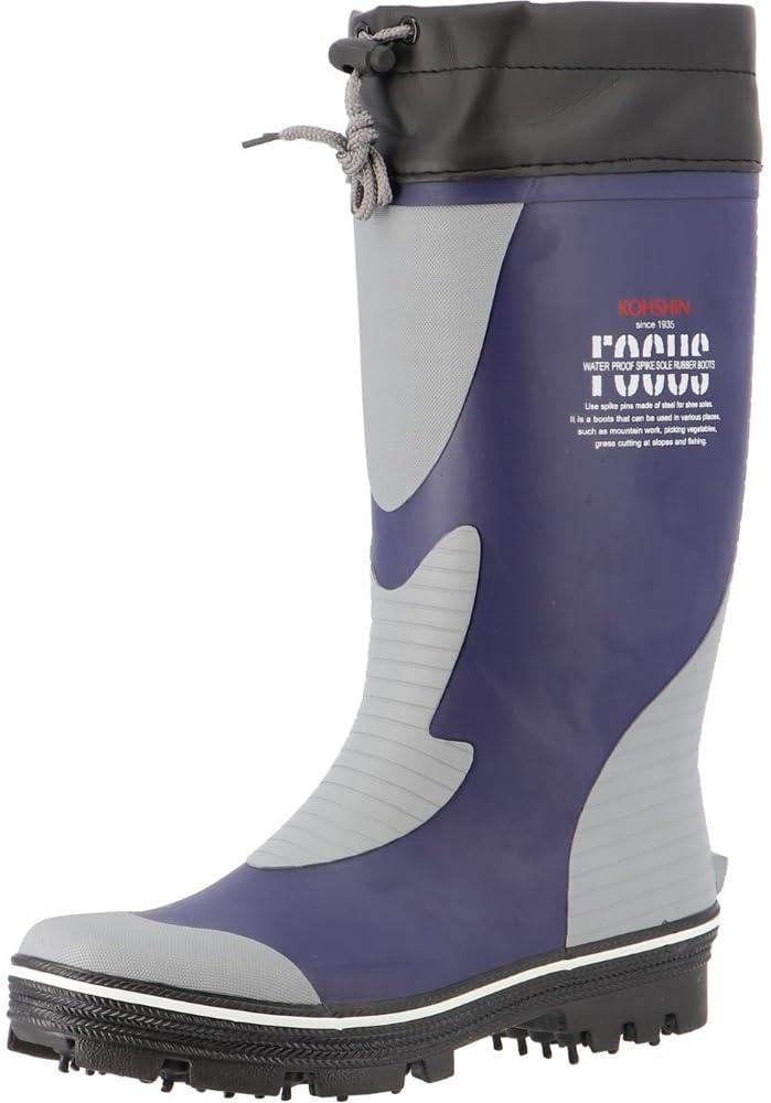 [Koushingomu] Safety Shoes Work Boots Rain Boots Steel Toe Kitchen Shoes Oil-Resistant Antibacterial Mold-Resistant Stain-Resistant Slip-Resistant Focus F-20 Men's Navy 25.0 cm