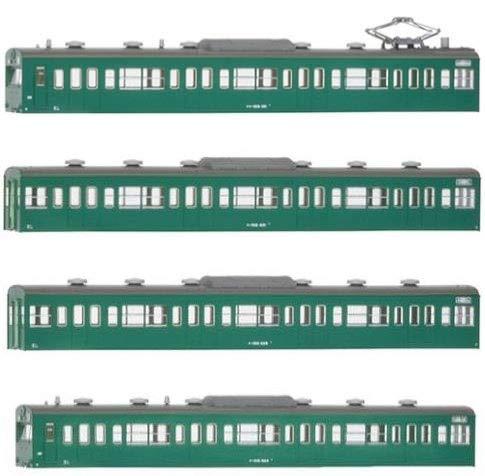 Green Max N Gauge JNR JR 103 Series Low-Floor ・ Non-Unit Windows ・ Air-Conditioned ・ Emerald Green Basic 4-Car Body Kit B 18018 Model Train Electric Train