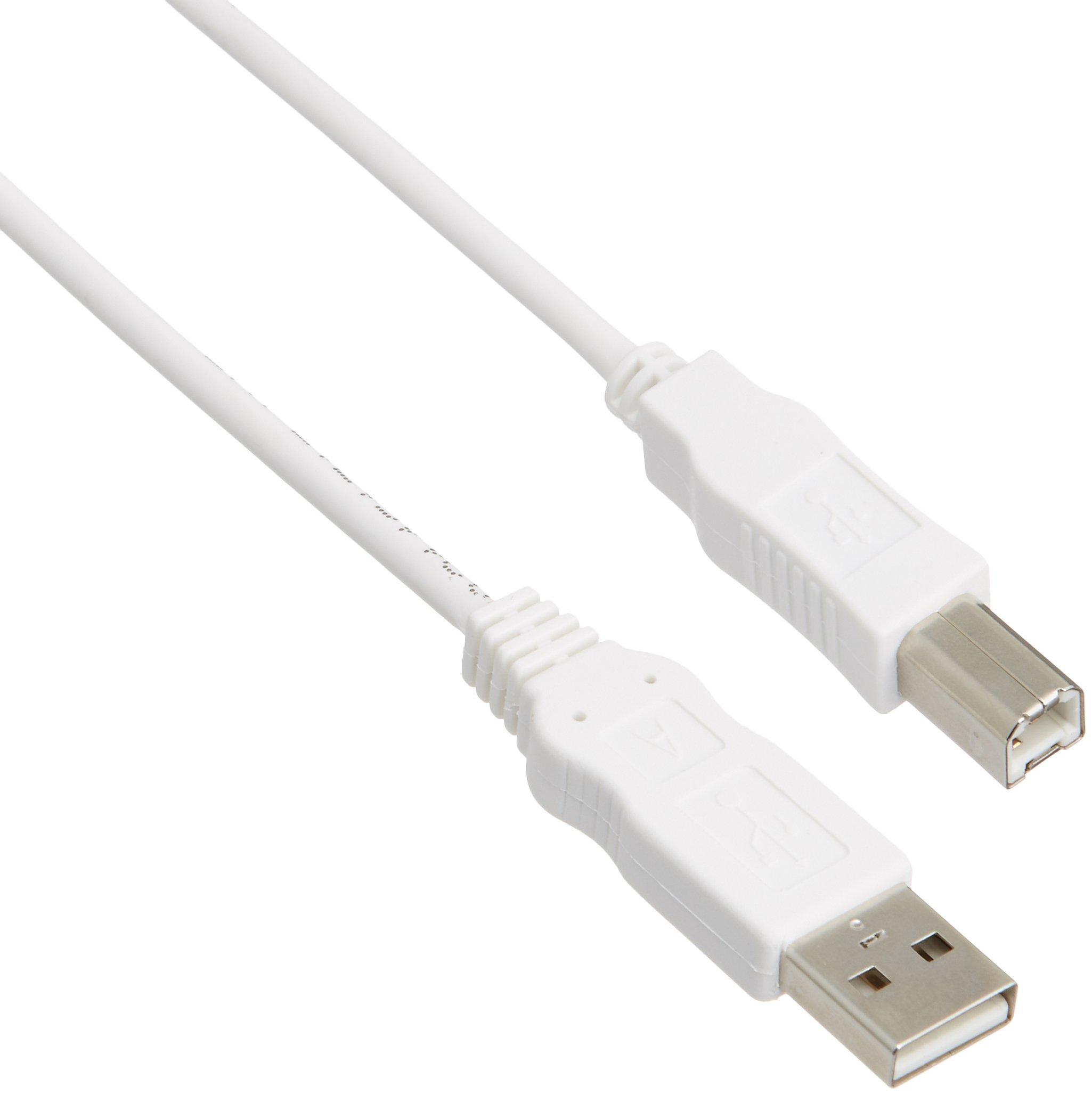 ELECOM USB Cable  USB 2.0 (USB Type-A Male to USB Type-B Male) RoHS Directive Compliant 5m White USB2-ECO50WH
