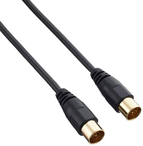 ELECOM Antenna Cable 2.5C Slim Type F-Type Plug Straight-to-Straight Plug Type 3m Black AV-ATSS30BK