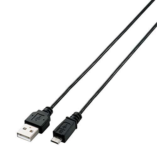 ELECOM USB Cable  USB 2.0 (USB Type-A Male to microB Male) PlayStation 4 Compatible Slim 1m Black U2C-AMBX10BK