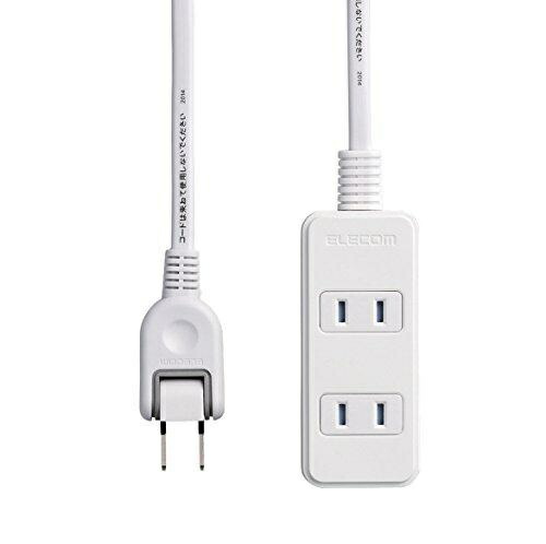 ELECOM Power Strip with Surge Protector, Swing Plug, Dust Shutters, 3 Outlets, 3m Cable, White T-KST02-22330WH