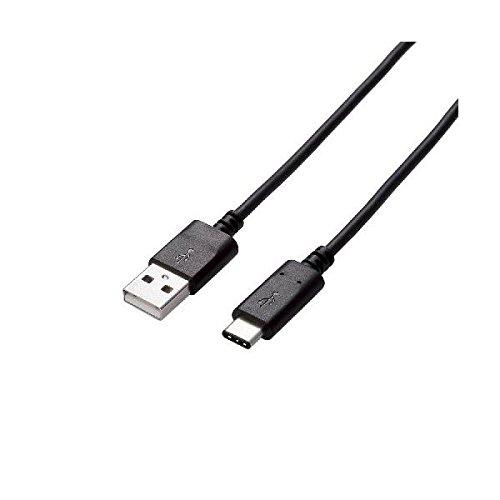 ELECOM USB Cable Type C (USB A to USB C) 1.0m USB 2.0 Certified 3A Output Max 480Mbps Black U2C-AC10NBK
