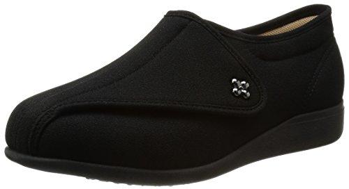 [Kaiho Shugi] Care Shoes Lightweight Fall Prevention Rehabilitation Wide Width 5E KHS L011-5E Women's Black Stretch 23.0 cm