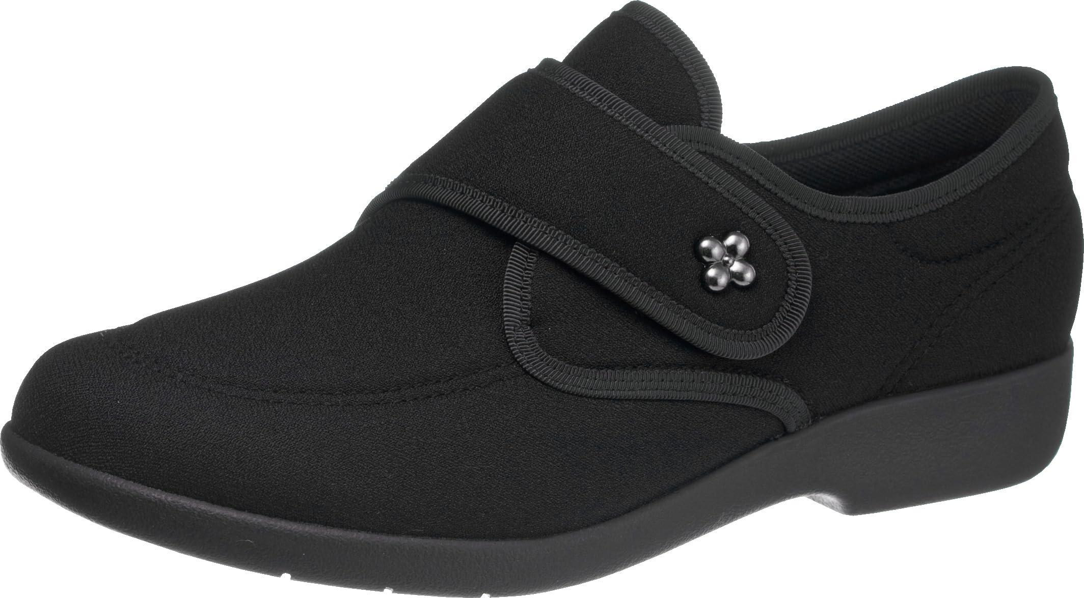 [Kaiho Shugi] Comfort Shoes Velcro Closure Lightweight KHSL118 Women's Black Stretch 23.5 cm 3E