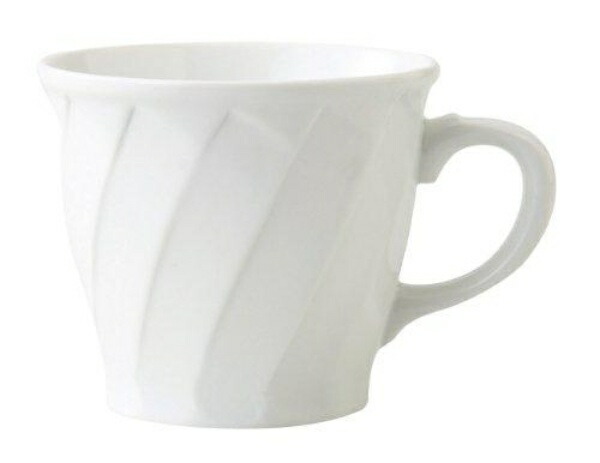 Saikai Pottery Hasami Ware White Porcelain Diagonal Carving Mug 73422