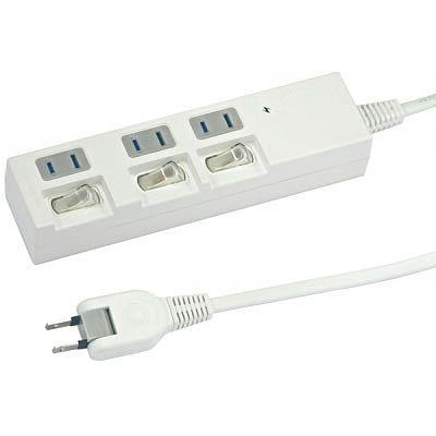 YAZAWA Energy-Saving Power Strip with Individual Switches, White Y02BKS333WH