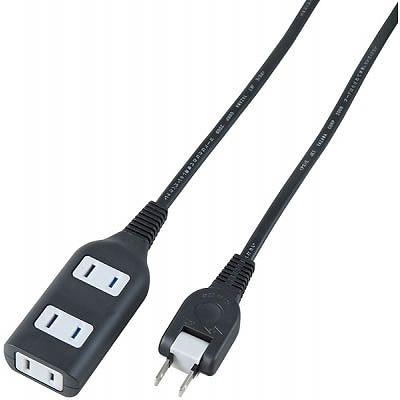 YAZAWA 3-Outlet Tap with Protective Cover, Black Y02S305BK