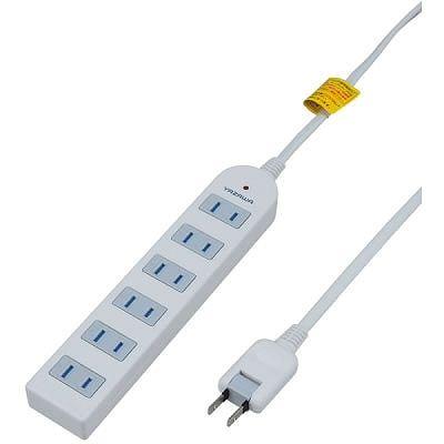 YAZAWA Surge Protector Extension Cord with 6 Outlets, White Y02KS602WH