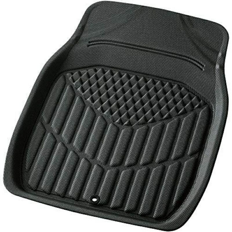 BONFORM Car Mat 3D Tough Guard for Light/Standard Vehicles Front 1 Piece Anti-Slip Treatment Machine Washable Resistant to Rain, Snow, and Mud Stains Waterproof & Durable TPE Material 48x65cm Black 6447-01BK