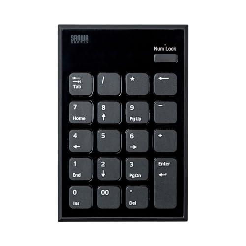 Sanwa Supply Ten-Key Bluetooth Connection Silent Pantograph 20-Key Slim Compact Black NT-BT23BK