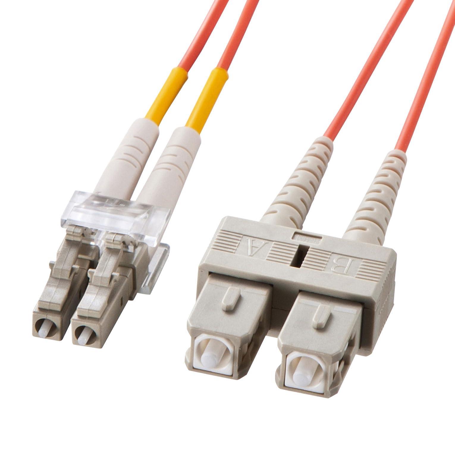Sanwa Supply Glasses-Type Fiber Optic Cable (Multi-Mode 50μm, LC×2-SC×2, 1m) HKB-LCSC5-01N