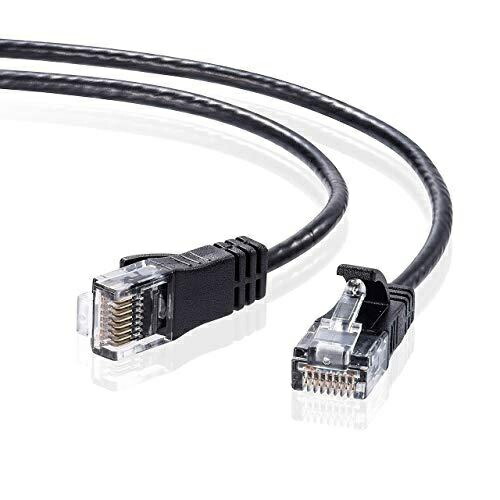 Sanwa Supply CAT6 Compliant LAN Cable Ultra-Thin Type 3.2mm Diameter (10m) 1Gbps/250MHz RJ45 Clip-Proof Black KB-SL6-10BK
