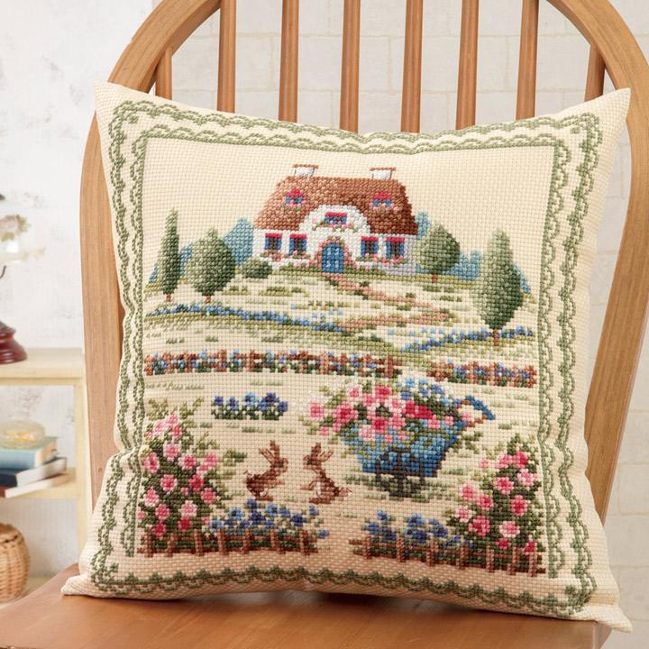 Olimpas Silk Onoe Megumi Embroidery Kit Cushion 6059・Rural Landscape