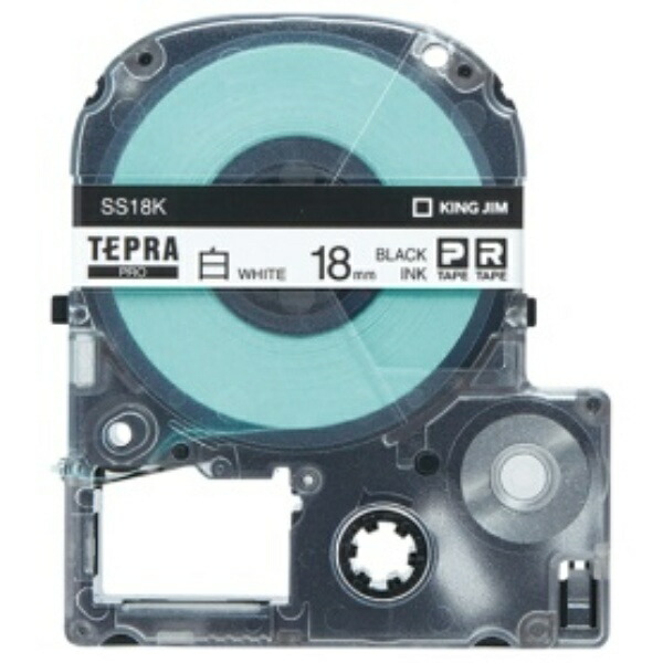 King Jim Tepla PRO Tape Cartridge 1-Pack 18mm White Label/Black Text Length 8m SS18K