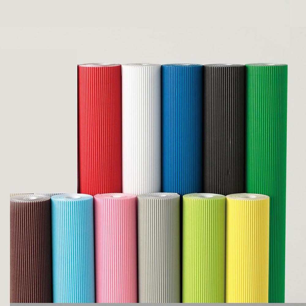 Gintori Industries Color Corrugated Cardboard 3m (10ft) White Backing, 13 Colors Total