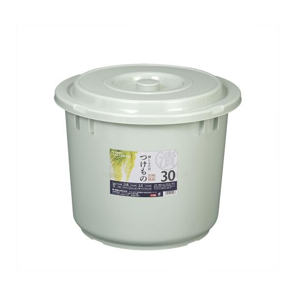 TONBO Shinki Gosei Pickling Container with Lid and Press Lid, Model 30, Gray, Diameter 42cm x Height 35cm, Made in Japan