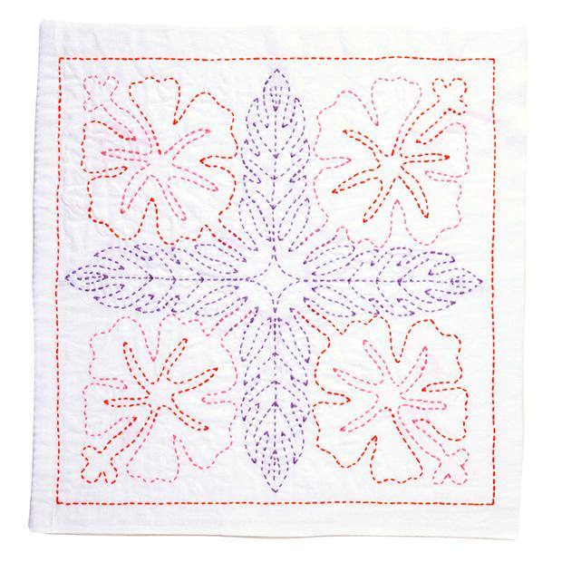 Embroidery Kit 『Hand-Sewn Flower Dishcloth Kit SASHIKO WORLD Hawaii Hibiscus KSW-001』 Tulip