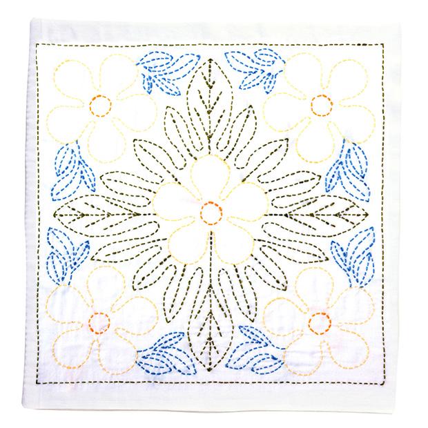 Embroidery Kit 『Hand-Sewn Flower Dishcloth Kit SASHIKO WORLD Hawaii Plumeria KSW-002』 Tulip