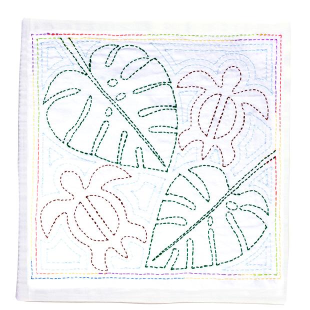 Embroidery Kit 『Hand-Sewn Flower Dishcloth Kit SASHIKO WORLD Hawaii Honu KSW-004』 Tulip