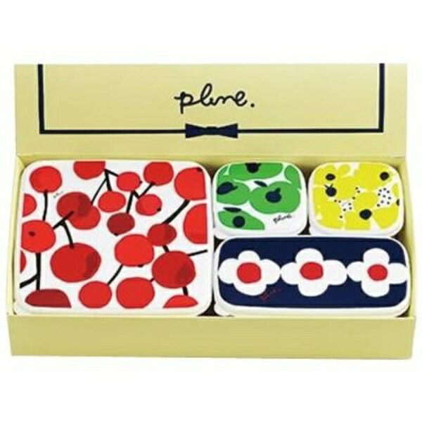 Tamahashi Enamel Storage Containers 4-Piece Set with Sealed Lids Made in Japan Gift Set for Prunes PL-113