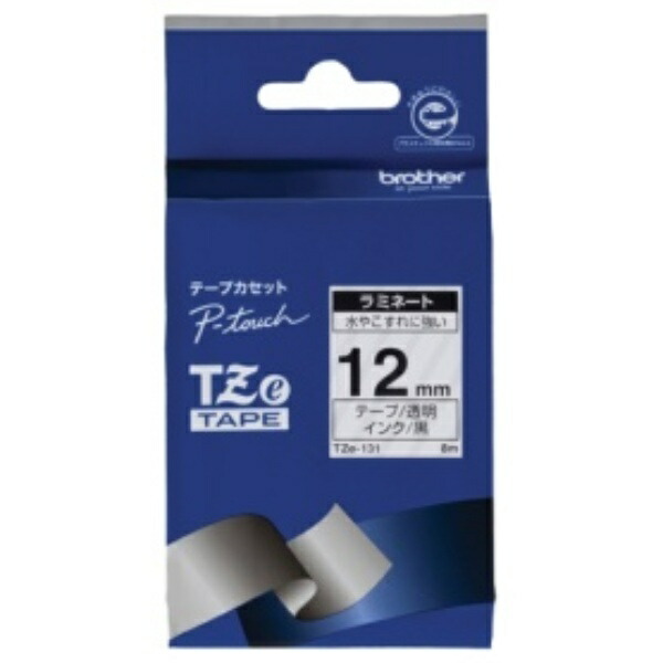 Brother Industries P-touch Laminating Tape TZe-131 12mm Width (Black Text/Transparent)