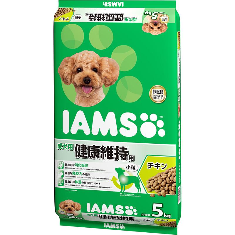 IAMS Dog Food for Dogs 1 Year and Older Maintenance Formula Small Bites Large Capacity 5kg Chicken Complete and Balanced Nutrition Dog Food Dry Food Healthy Digestion and Absorption Immune Support Weight Management Developed with Veterinary Expertise IAMS