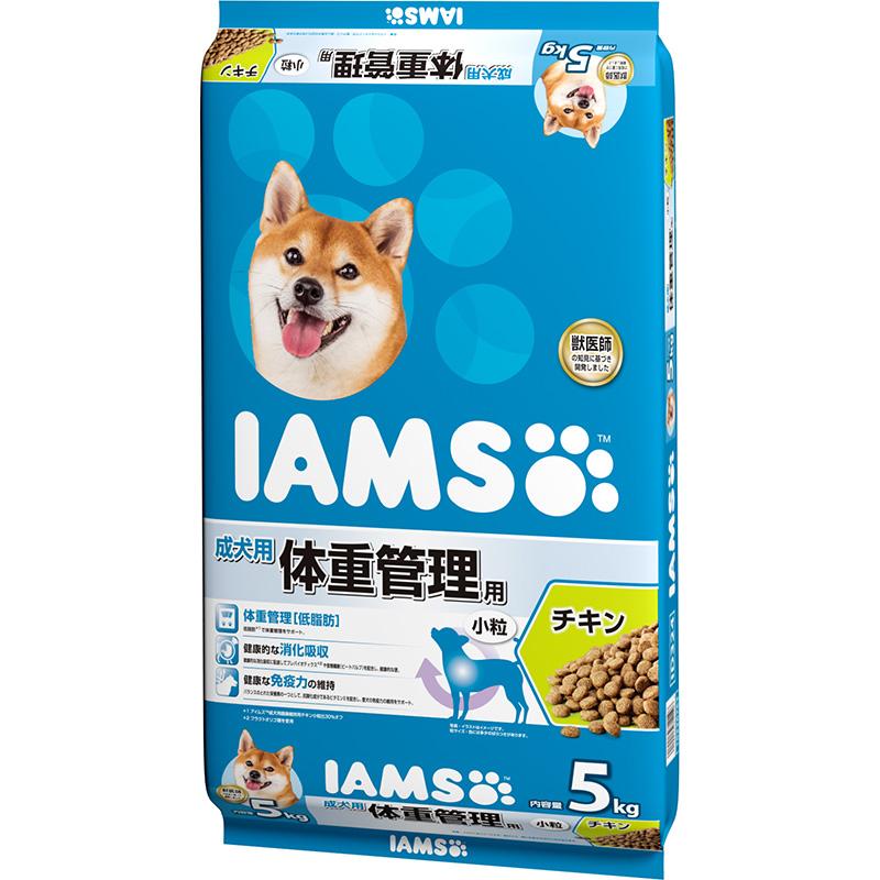 IAMS Dog Food for Dogs 1 Year and Older, Weight Management, Small Bites, Large 5kg Bag, Chicken, Complete and Balanced Nutrition, Dry Dog Food, Weight Management (Low Fat), Healthy Digestion and Absorption, Supports Immune Function, Developed with Veterinary Expertise