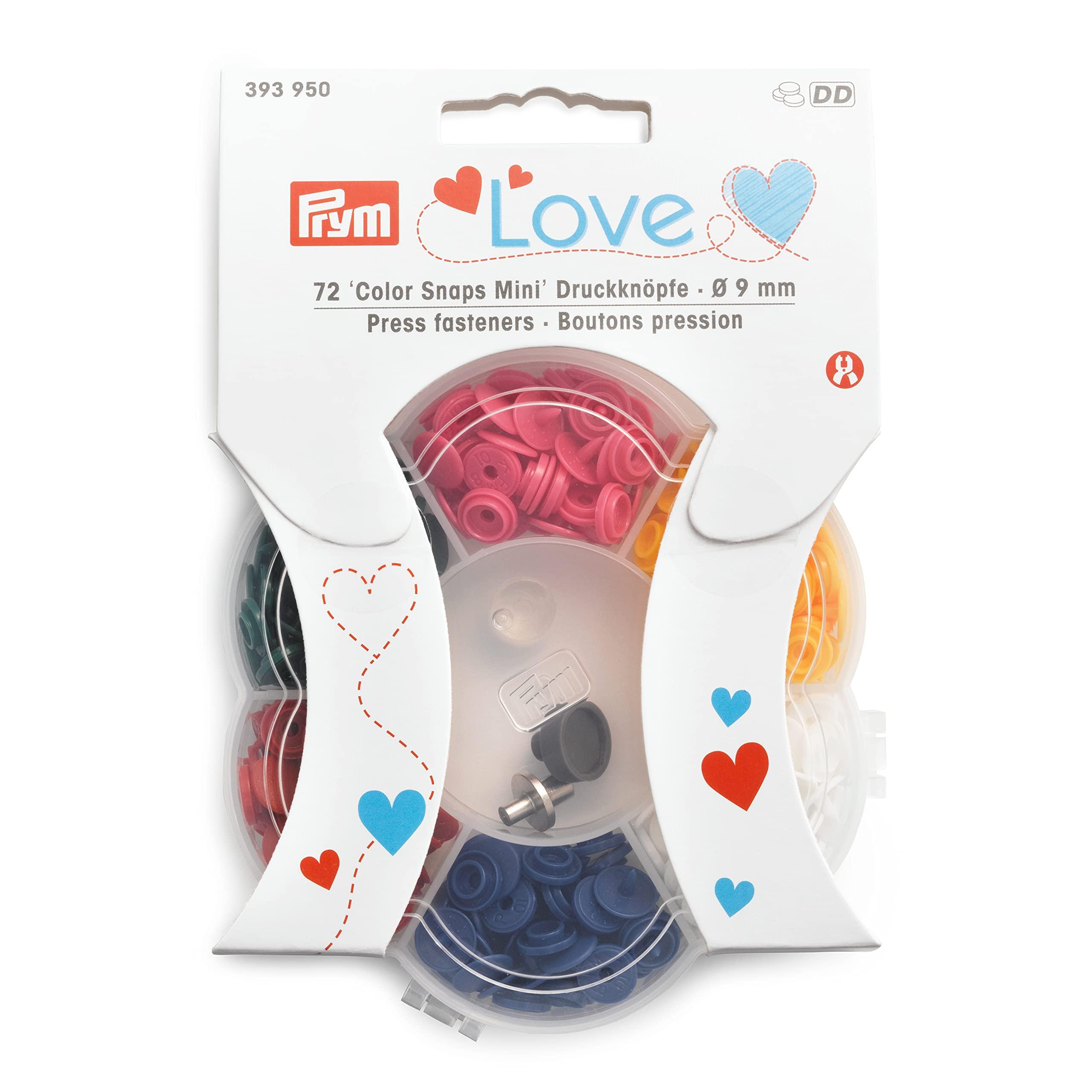 Prym Plastic Color Snap Buttons φ9mm 6 Colors, 12 Each Set 6-Color Assortment 393950
