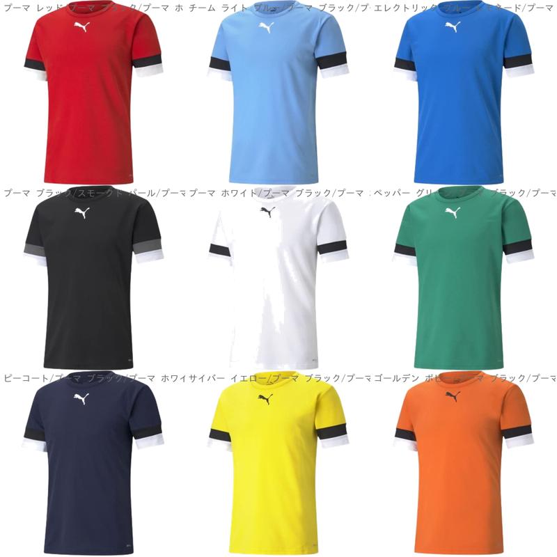 [PUMA] Soccer Quick-Dry Short-Sleeve T-Shirt TEAMRISE Game Shirt 705141 Men's Fall/Winter 2024 Color Black/Smoked Pearl White (03) XL