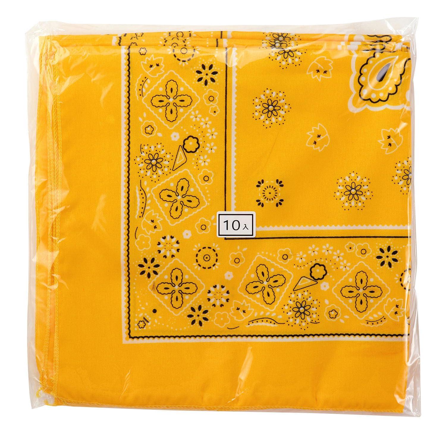 [Artec] Sports Day Team Color Bandana 55×55cm Yellow 10-Pack 18172
