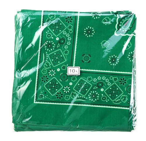 [Artec] Sports Day Team Color Bandana 55×55cm Green 10-Pack 18173
