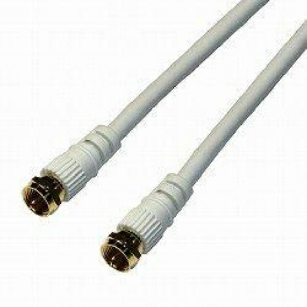HORIC Antenna Cable S-4C-FB Coaxial 10m White Compatible with BS/CS/Terrestrial Digital/4K8K Broadcasts Both Ends F-Type Screw-Type Connectors Straight/Straight Type HAT100-918SS
