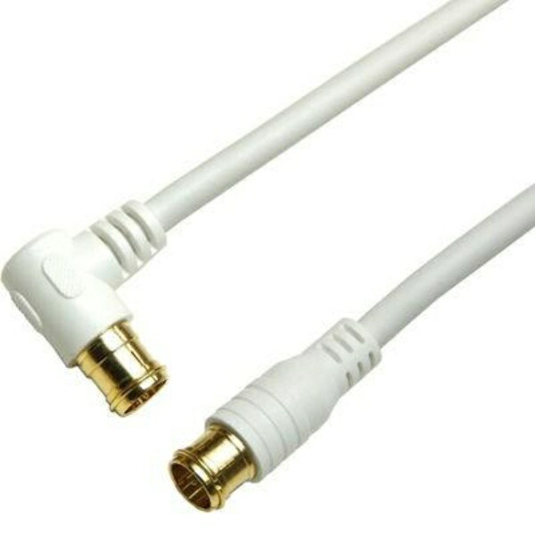 Horick Antenna Cable 10m 4K/8K/BS/CS/Terrestrial Digital/CATV Compatible S-4C-FB Coaxial L-Plug Type - Plug-in Type White HAT100-057LPWH