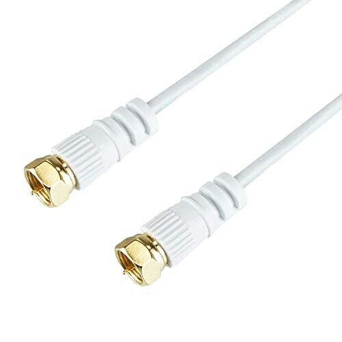 Horick Ultra-Fine Antenna Cable S-2.5C-FB Coaxial 10m White Screw-Type Connectors on Both Ends AC100-489WH