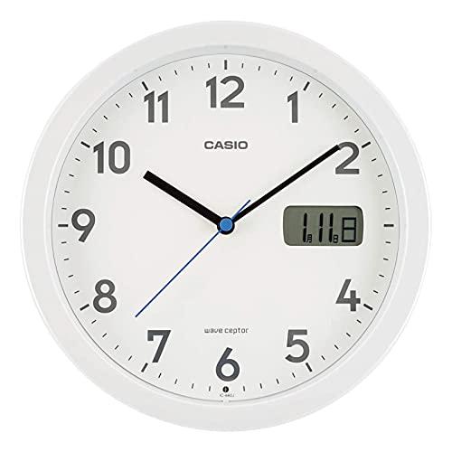 CASIO Wall Clock Radio-Controlled Clock White Analog Date Day Display Night-Time Second Hand Stop Dual-Purpose Wall/Table Clock IC-860J-7JF