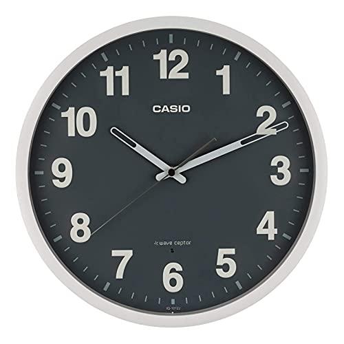 CASIO Wall Clock Radio-Controlled Clock Gray Analog Night-Time Second Hand Stops Stylish Simple IQ-1012J-8JF